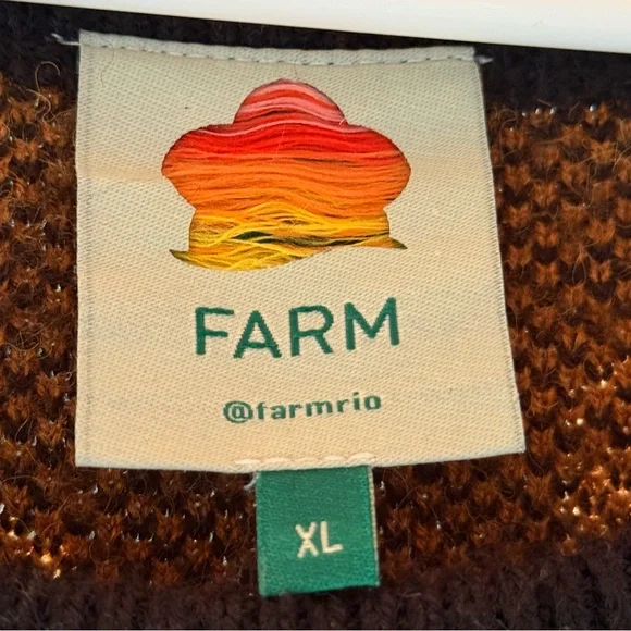 FARM RIO Women's Black and Rust Sweater Size X-Large - Picture 7 of 12